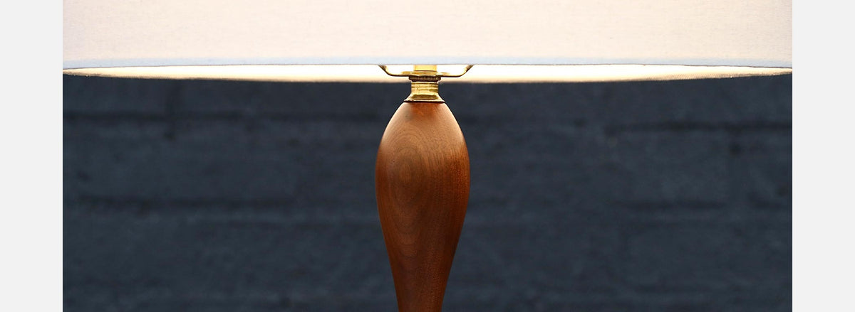 Tony Paul Sculpted Brass & Walnut Table Lamp by Westwood Industries