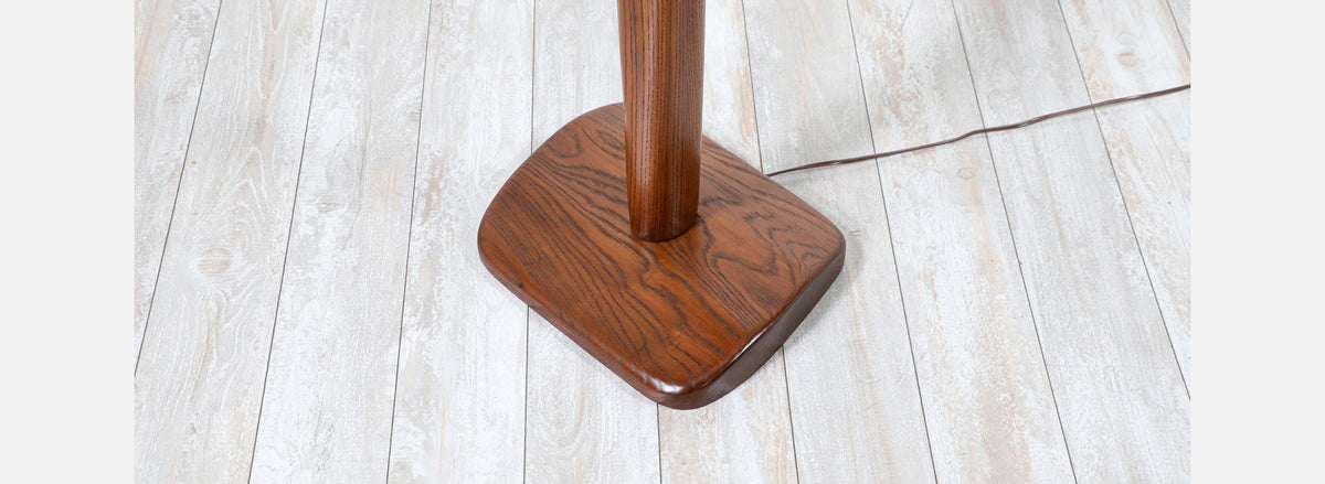 Californian Modern Sculpted Walnut Floor Lamp
