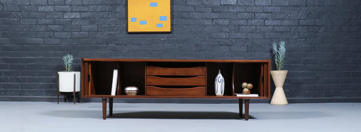 Merton L. Gershun Low Tambour-Door Credenza for Dillingham