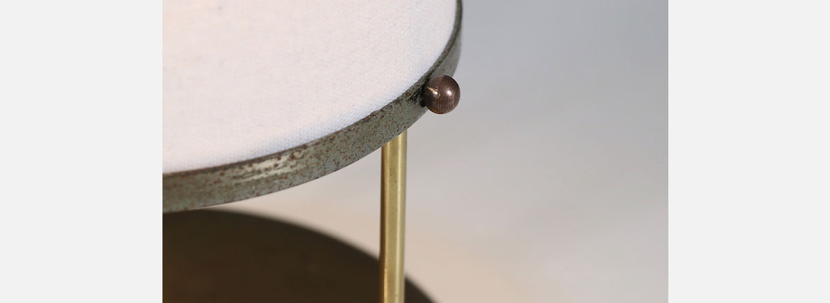 Mid-Century Modern Trident Column Style Brass Table Lamp