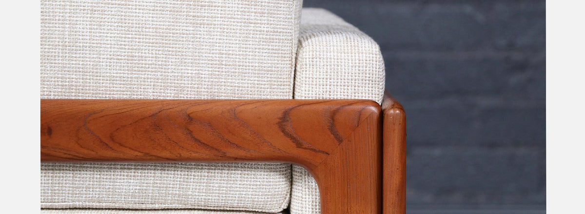 H.W. Klein Teak & Tweed Love Seat Sofa for Komfort