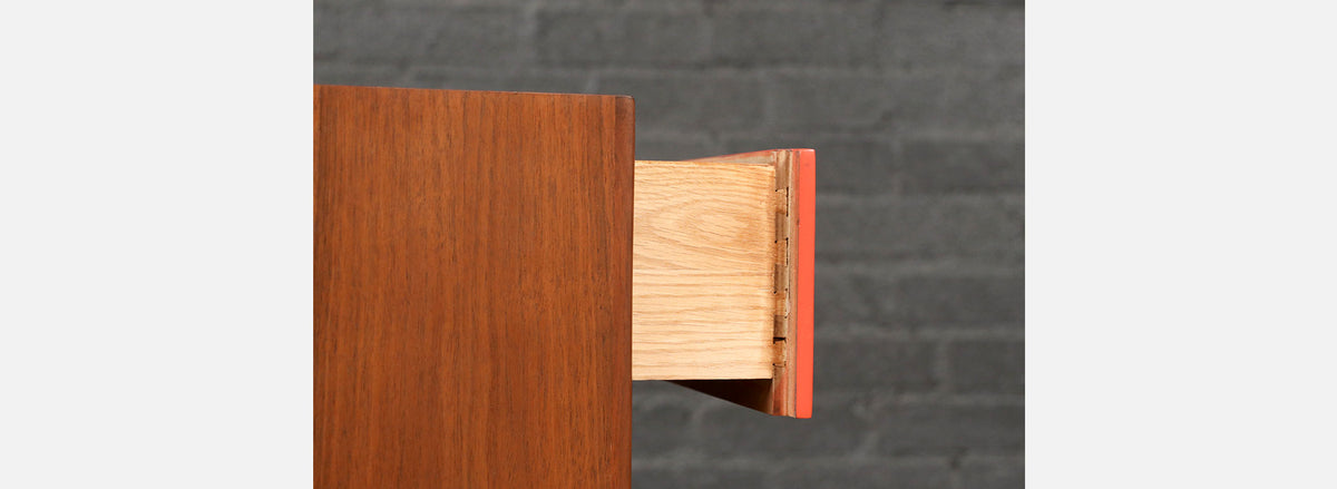 Milo Baughman Two-Tone Lacquered Night Stands for Glenn of CA 
