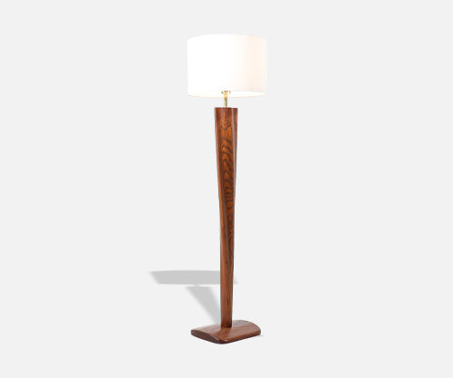 Californian Modern Sculpted Walnut Floor Lamp