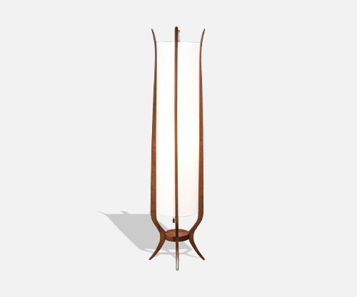 Mid-Century Modern Floor Lamp with Sculpted Design by Roller Lamp Co.