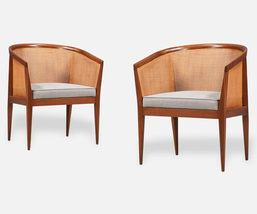 Kipp Stewart Caned Arm Chairs for Directional 