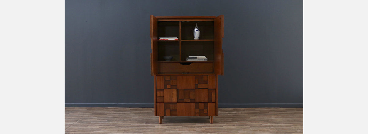Mid-Century Brutalist "Staccato" Highboy Dresser by Lane