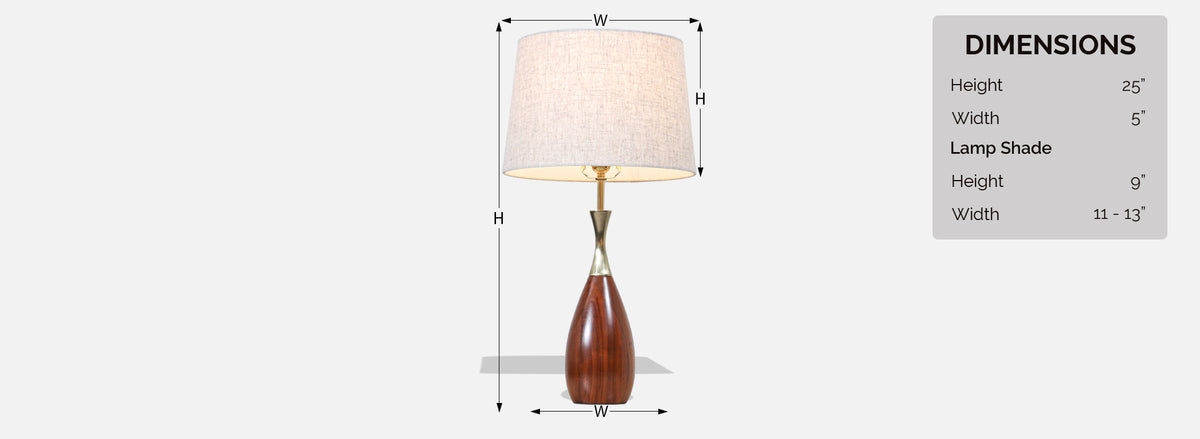 Tony Paul Sculpted Walnut & Brass Table Lamp for Westwood Industries