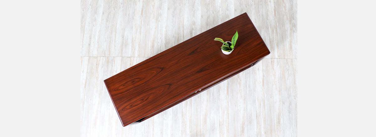 Danish Modern Rosewood Tambour-Door Credenza by Dyrlund