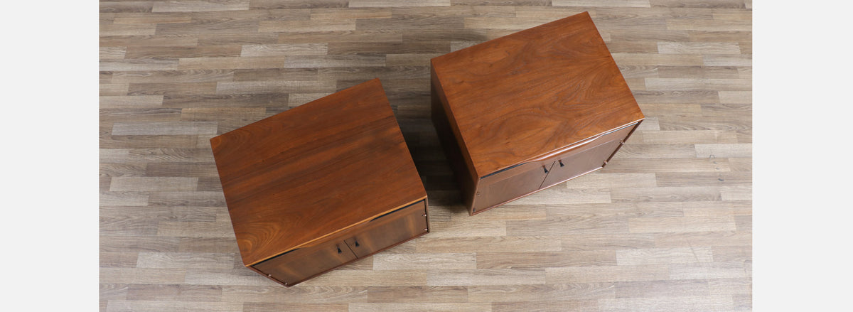 Californian Modernist Walnut Night Stands by John Kapel