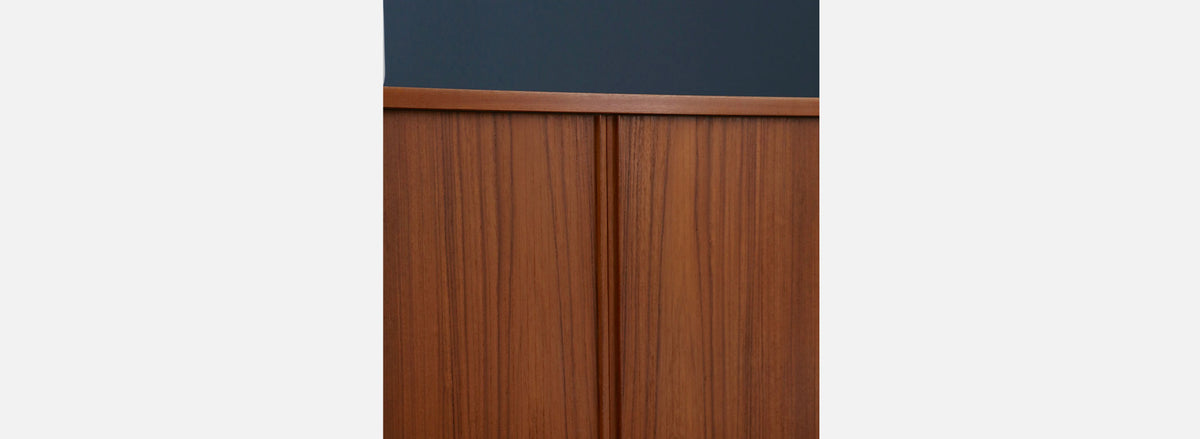 Carlo Jensen Teak Tambour-Door Cabinet for Hundevad Co.