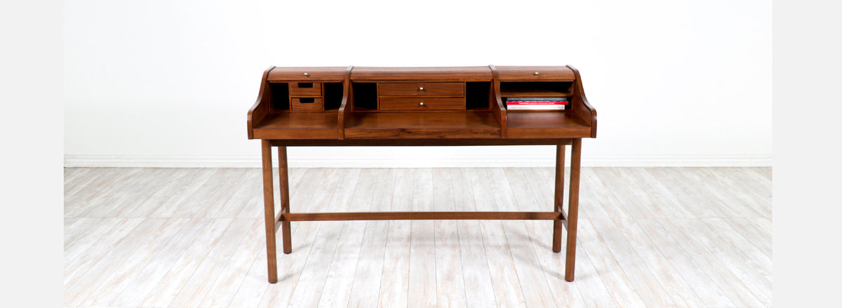 Mid-Century Modern Tambour-Door Desk by Drexel