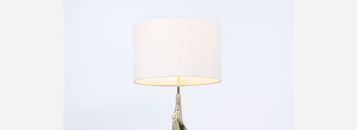 Richard Barr Brutalist Brass Table Lamp for Laurel Lamp Co. 