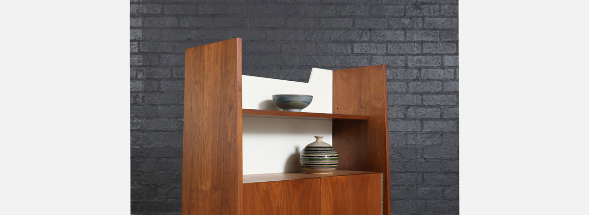 Kipp Stewart Two Tone Lacquered & Walnut Bookshelf for Glenn of CA 