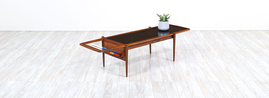 Arthur Umanoff Coffee Table with Magazine Rack for Washington Woodcraft 
