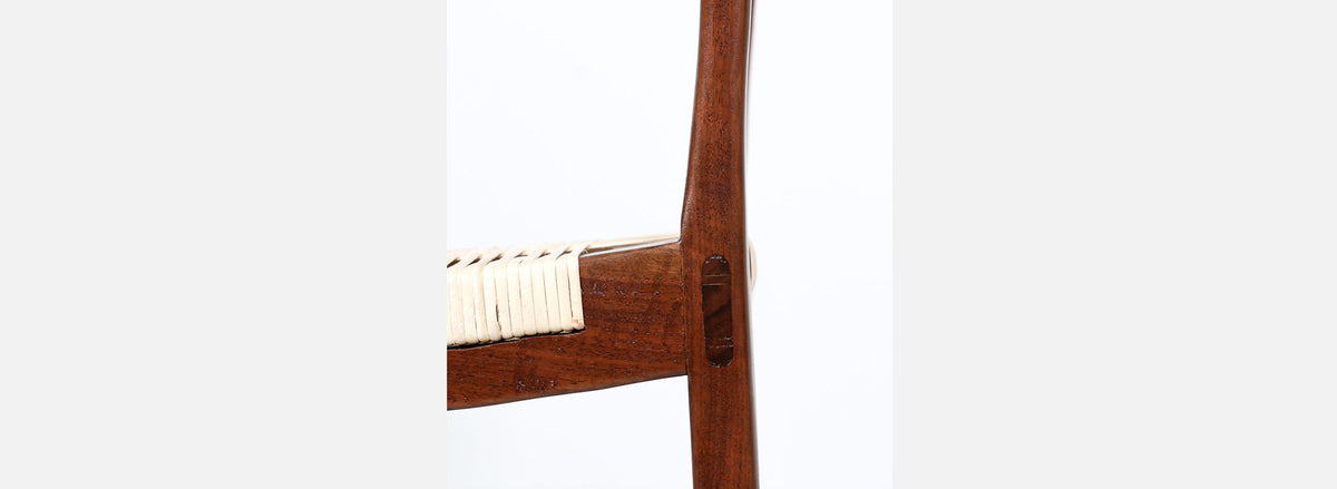 California Modern Walnut & Cane Arm Chair by Gene L. Hackleman