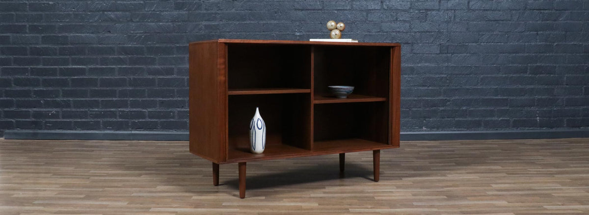 Californian Modern Tambour-Door Walnut Credenza by Barzilay
