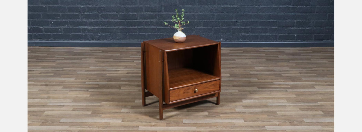 Kipp Stewart "Declaration" Walnut Floating Nightstands by Drexel