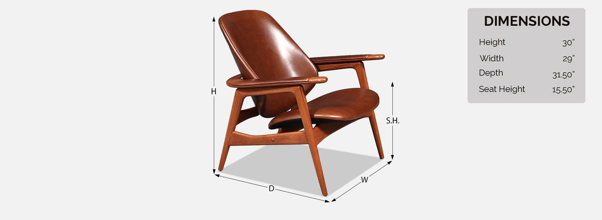 Arne Hovmand-Olsen Teak & Cognac Leather Lounge Chair for Mogens Kold
