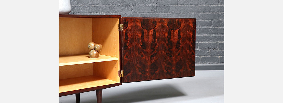 Danish Modern Brazilian Rosewood Credenza by Carlo Jensen 