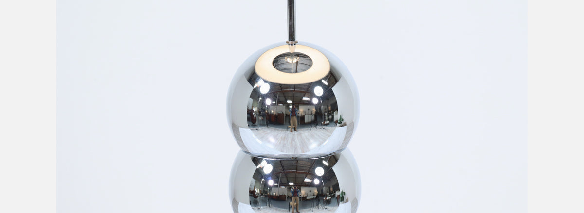 Mid-Century Modern Stacked-Ball Chrome Table Lamp by George Kovacs