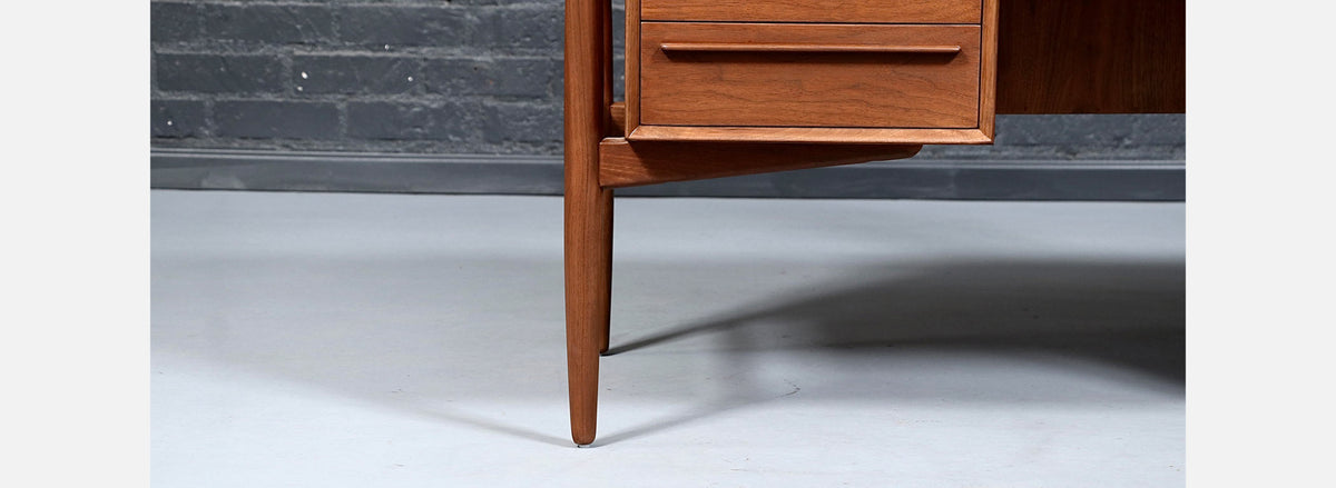 Svend A. Madsen Executive Walnut Desk w/ Bookcase for H.P. Hansen