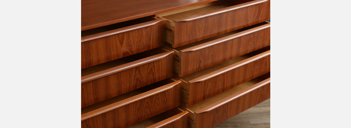 Mid-Century Danish Modern 8-Drawer Teak Dresser