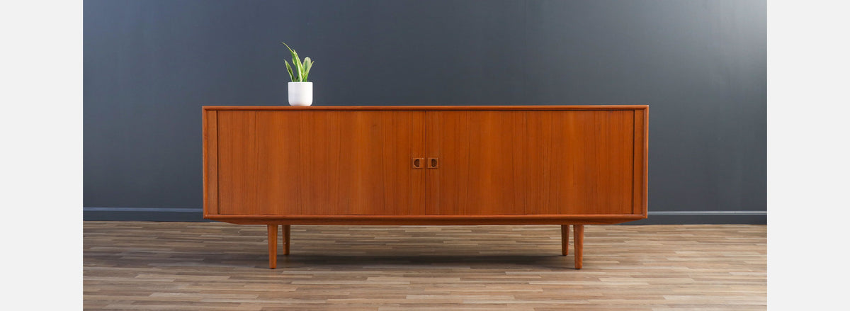 Axel Christiansen Teak Tambour-Door Credenza for Aco Mobler