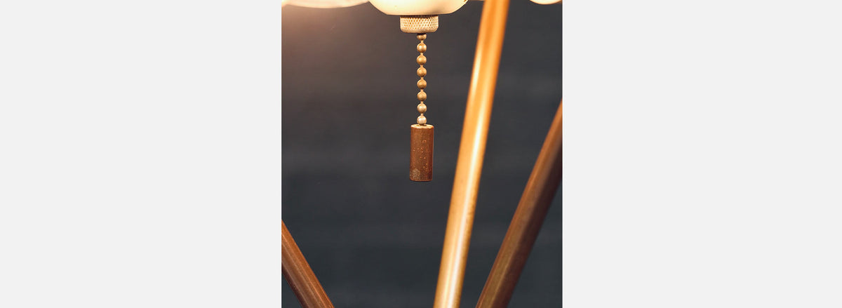 T.H. Robsjohn-Gibbings Model-170 Brass Tripod Table Lamp for Hansen