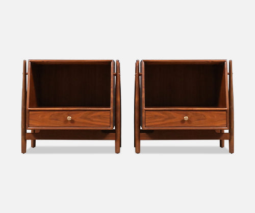 Kipp Stewart "Declaration" Walnut Floating Nightstands by Drexel