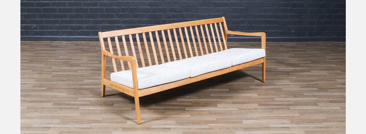 Folke Ohlsson Model “Tema 1” Beechwood Sofa for Dux