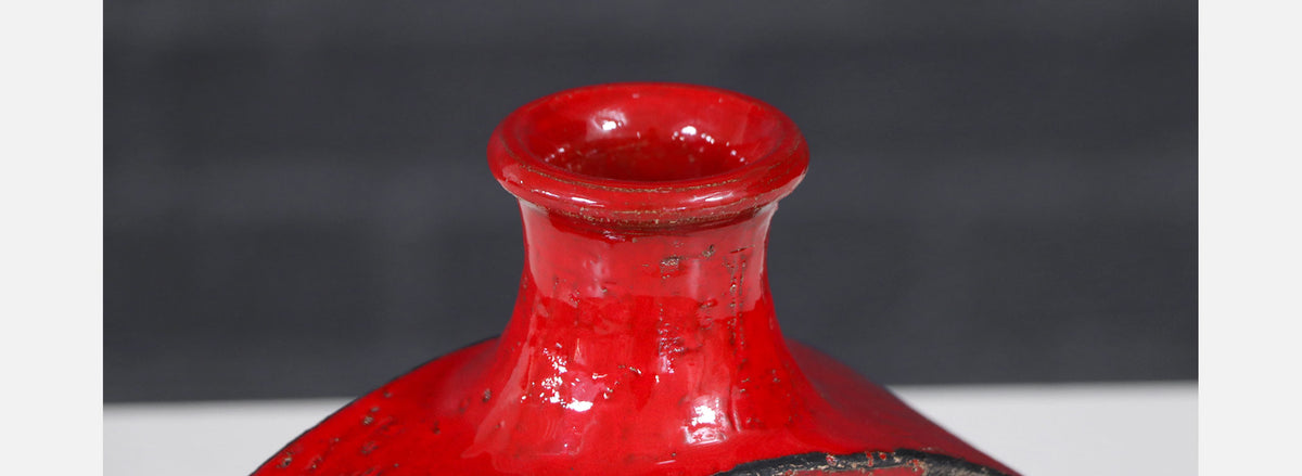 Aldo Londi Lava Glazed Ceramic Pottery Vase for Bitossi / Raymor
