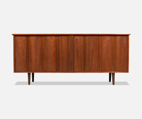 Mid-Century Californian Modern Tambour-Door Credenza by Barzilay