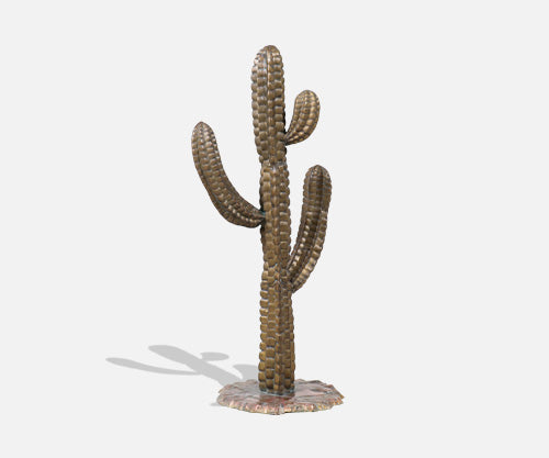 Vintage Life Size Bronze Cactus Sculpture