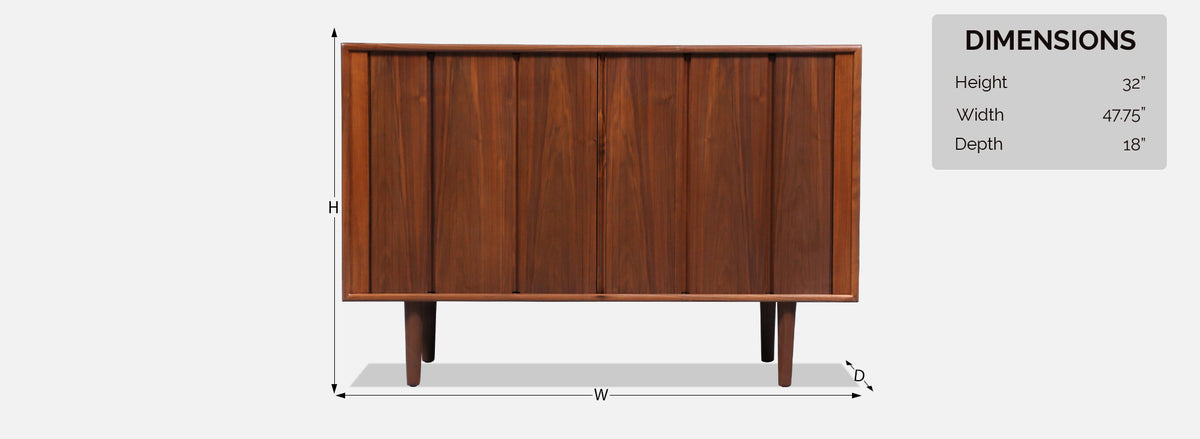 California Modern Tambour-Door Credenza by Barzilay