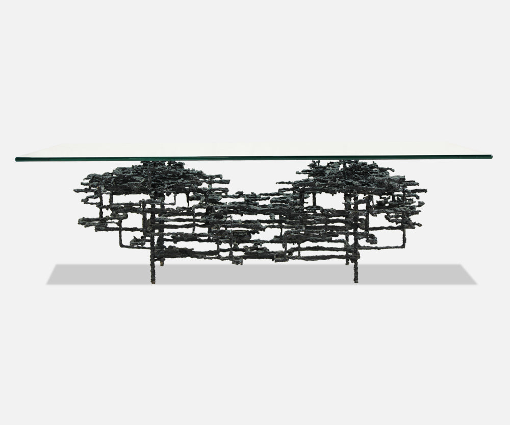 Daniel Gluck Sculptural Brutalist Bronze Coffee Table