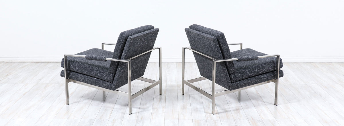 Milo Baughman Steel Lounge Chairs for Thayer Coggin