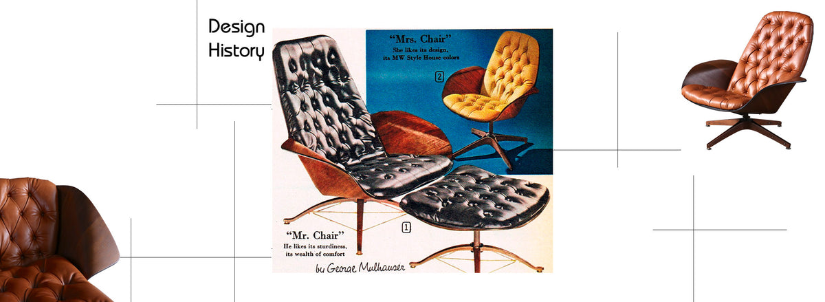 George Mulhauser "Mr. Chair" Cognac Leather Swivel Chair for Plycraft
