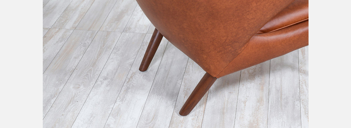 Hans J. Wegner Cognac Leather “Papa Bear” Chair with Ottoman for A.P. Stolen