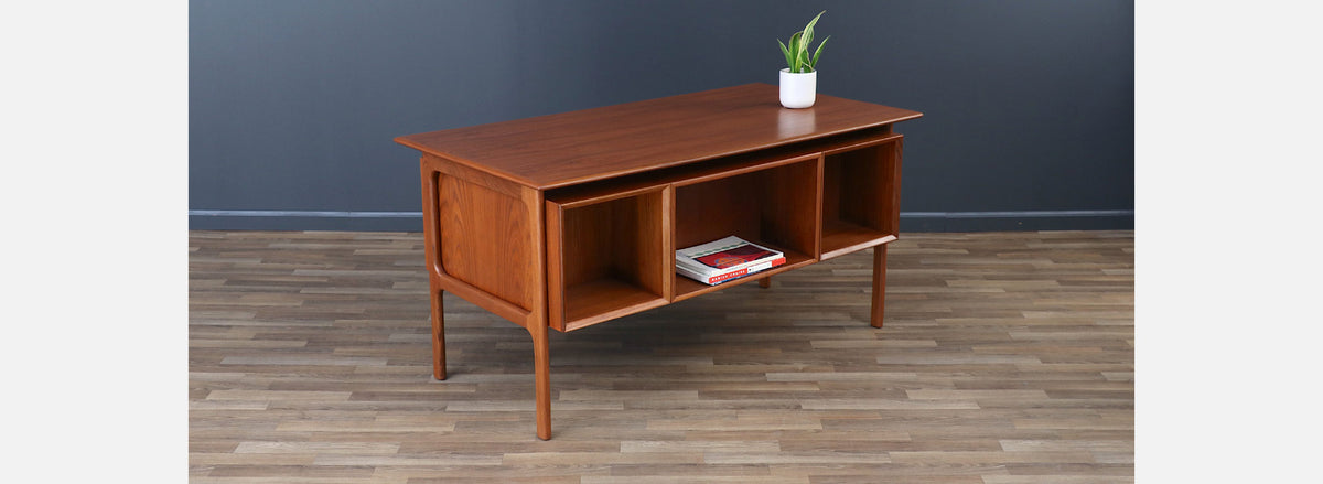 Erik Brouer Executive Desk with Bookcase for Brouer Møbelfabrik