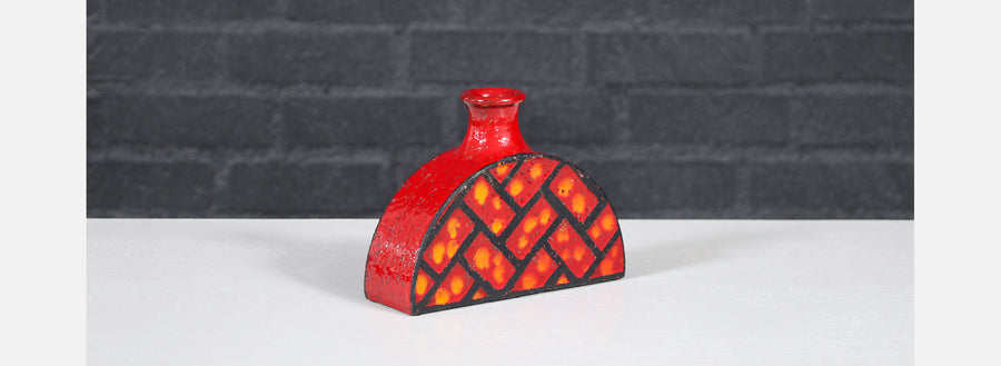Aldo Londi Lava Glazed Ceramic Pottery Vase for Bitossi / Raymor