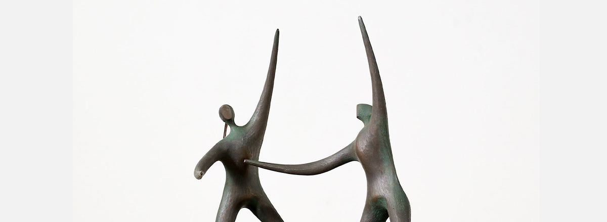 Mid-Century Modern Dancing Abstract Bronze Figures by Curtis Jere 