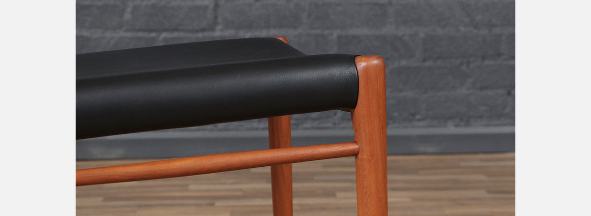 Niels Moller Model-75 Teak & Leather Dining Chairs