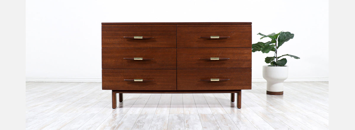 John Keal Dresser with Brass Accents for Brown Saltman