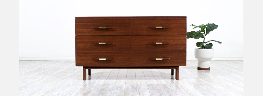 John Keal Dresser with Brass Accents for Brown Saltman