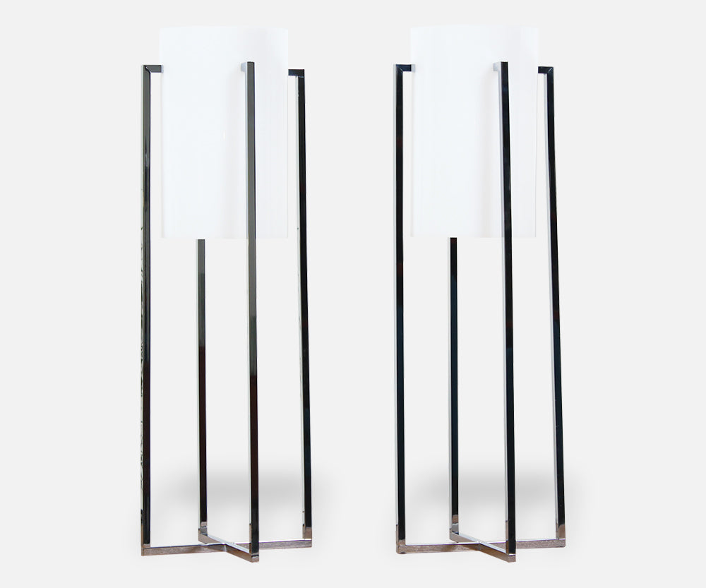 Chrome & Acrylic Table Lamps by Robert Sonneman for Koch & Lowy