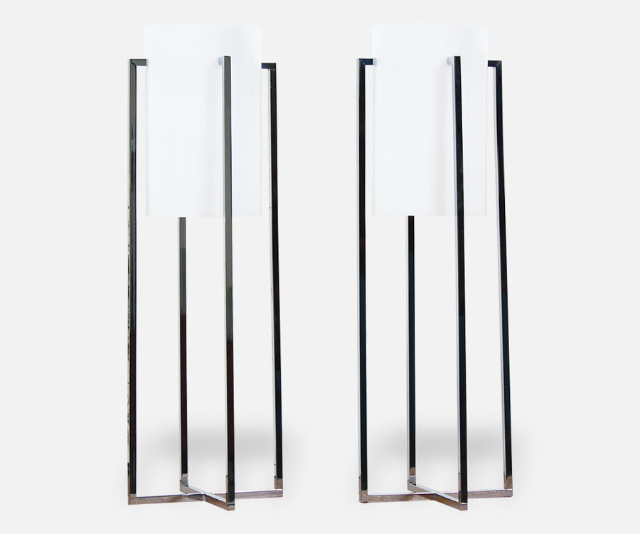 Chrome & Acrylic Table Lamps by Robert Sonneman for Koch & Lowy
