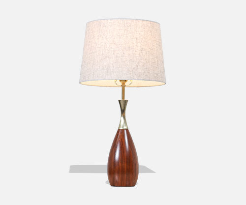 Tony Paul Sculpted Walnut & Brass Table Lamp for Westwood Industries