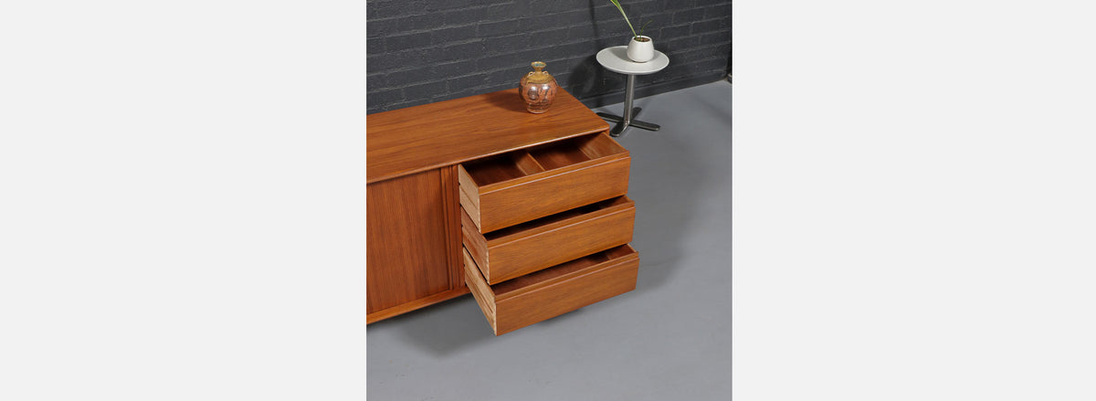 Danish Modern Tambour-Door Teak Dresser by Danflex Systems
