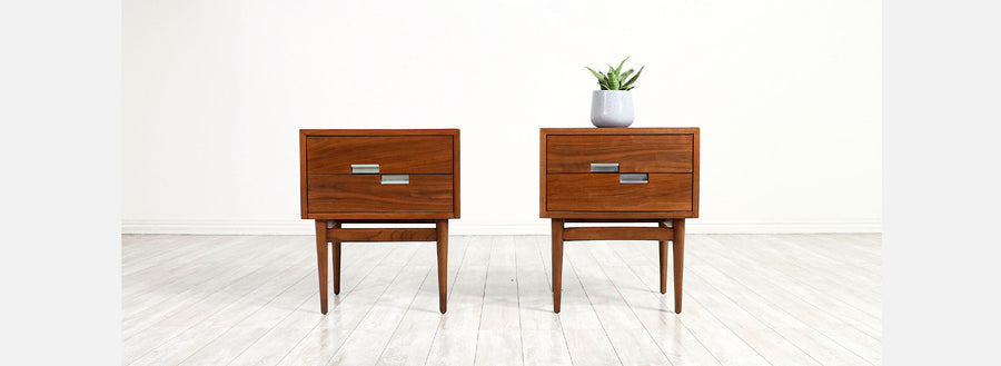 American of Martinsville Night Stands with Steel Accents