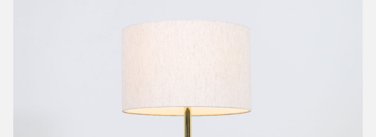 Mid-Century Sculpted Walnut & Brass Tripod Table Lamp by Modeline 